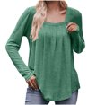 thumbnail image 1 of AherBiu Tuniques pour Femmes à Manches Longues d'Automne, Blouses à Encolure Carrée, Chic Décontracté, Froncées, Coupe Ample, 1 of 7