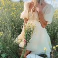 thumbnail image 2 of Women Off Shoulder Puff Sleeve Mini Dress Tulle Princess Dress Ruffle Mesh Evening Party Prom Dress, 2 of 6