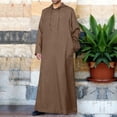 thumbnail image 2 of CEHVOM Ensemble de Robe Musulmane pour Homme Robe Arabe Mi-Longue à Manches Longues à Capuche à Boutons Robe Décontractée Solde, 2 of 8