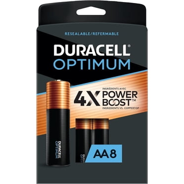 Duracell Optimum AA Batteries | 8 Count Pack | Lasting Power Double A Battery | Alkaline AA Battery Ideal for Household and Office Devices | Resealable Package for Storage