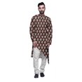 thumbnail image 1 of Atasi Printed Ethnic Kurta With White Churidar Pajama Set For Men Summer Wear, 1 of 3