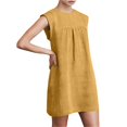 thumbnail image 2 of Ovzne Robes d'Été pour Femmes 2025 Robe pour Femme Mode Femmes Décontractée Ample Aguichant à Col Rond Robes Imprimées Robe d'Été Sans Manches Robe de Plage Grande Taille Robe Maxi Liquidation, 2 of 6