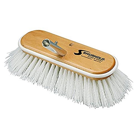 Shurhold 990 10" Deck Brush with Extra Stiff White Polypropylene Bristles