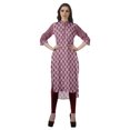 thumbnail image 2 of Moomaya Tunique en Coton à Manches Retroussables pour Femmes Kurti Imprimé Longueur Genou Kurta d'Été, 2 of 6