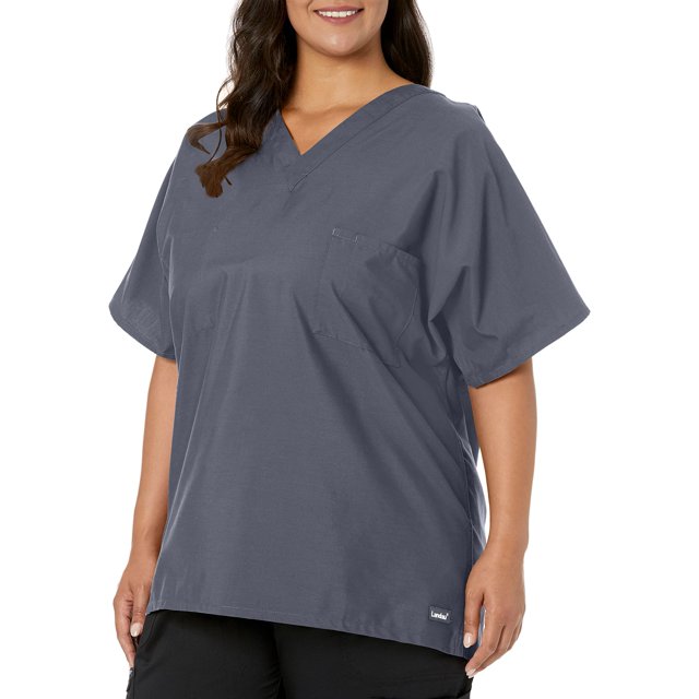 Landau Essentials Haut de Sarrau à Encolure en V : 1 Poche, Réversible, Unisexe, Coupe Classique Décontractée Sarraus Médicaux 7502