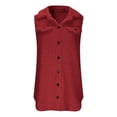 thumbnail image 4 of Tranfacy Gilet en Molleton pour Femmes, Manteaux d'Hiver pour Femmes, Veste Décontractée à Col Rabattu et Boutons, Couleur Unie, 4 of 7