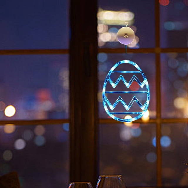 Amzcrzy Decorative Lights Easter Window Decoration Lights Battery Operated -Not Include- Easter Indoor Lights Window Hanging Decoration Lights Party Easter Gift Christmas Decorations