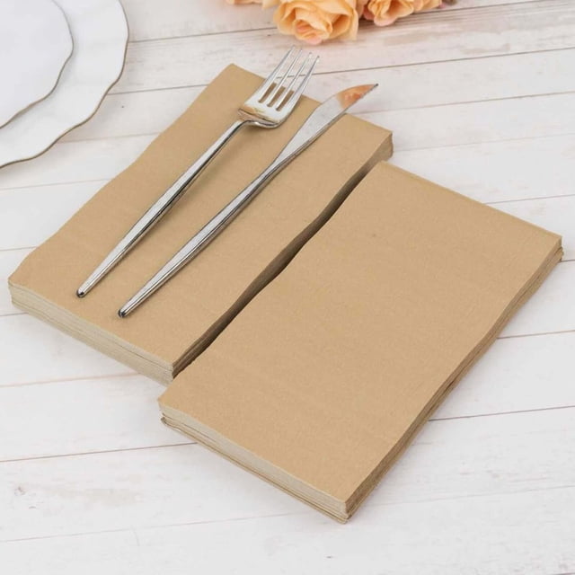 HLONK 50 Pack | 2 Ply Soft Orange Dinner Party Paper Napkins Wedding Reception Cocktail Beverage Napkins