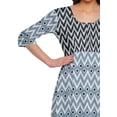 thumbnail image 3 of Moomaya Kurtis Imprimés Ligne A pour Femmes Kurta à Manches 3/4 Tunique d'Été, 3 of 5