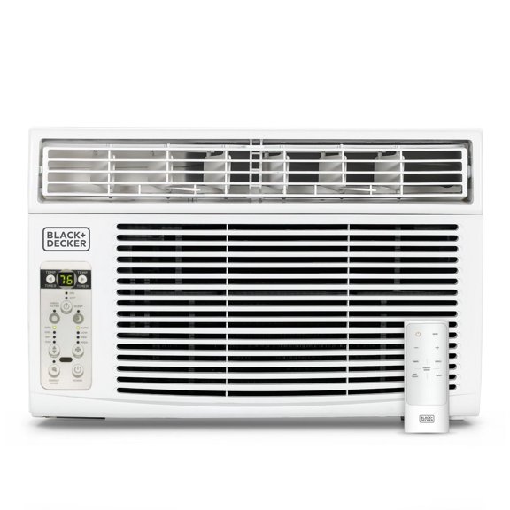 BLACK+DECKER BD06WT6 Climatiseur de fenêtre 6000 BTU, AC refroidit jusqu'à 250 pieds carrés, économe en énergie, blanc