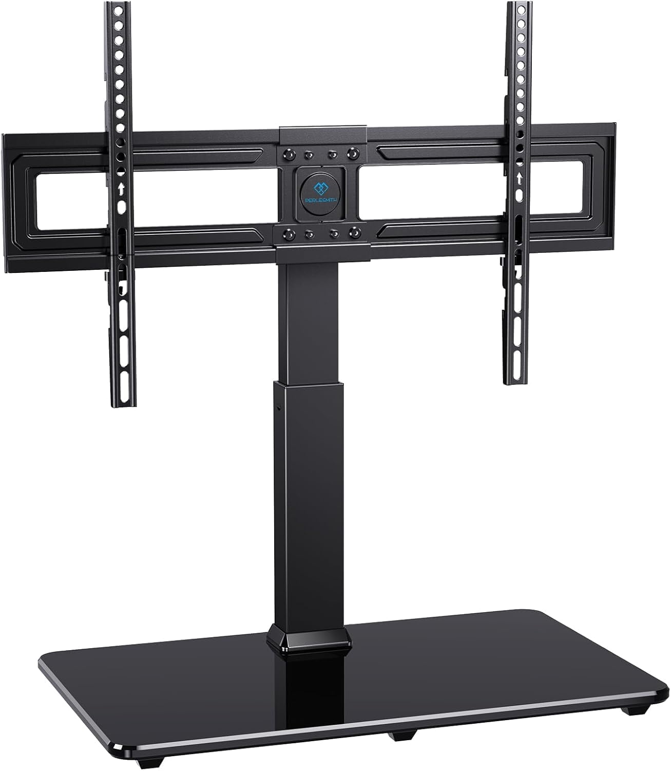 PERLESMITH Swivel Universal TV Stand for 37-80 inch LCD OLED Flat/Curved Screen TVs-Height Adjustable Table Top Center TV Stand with Wire Management,