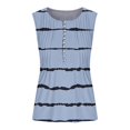 thumbnail image 5 of Timegard Tank Tops for Women Notched V-Neck Button Ruched Striped Sleeveless Tshirts Casual Tunic Top, 5 of 5