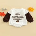 thumbnail image 2 of Bébé Garçons Filles L'action de Grâce Romper Manches Longues Col Rond Lettres Léopard Print Body, 2 of 9