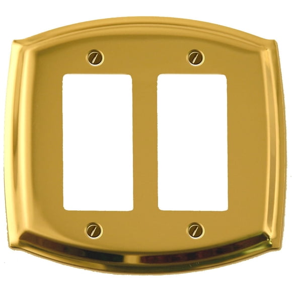 Atron Electro Industries Colonial Brass Double Rocker Wall Plate
