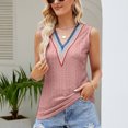 thumbnail image 4 of Birdeem Mode Femmes Été Col en V Dentelle Patchwork Sans Manches Haut Aguichant Blouse, 4 of 7