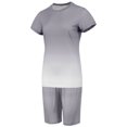 thumbnail image 3 of Innerwin Sweatsuits Solid Color Women Jogger Set Running Short Sleeve Loose Two Piece Outfit Gray L, 3 of 5