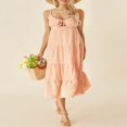 thumbnail image 2 of Solid Spaghetti Strap Midi Cami Dress for Women - Perfect for Parties and Beach, 2 of 9
