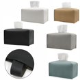 thumbnail image 5 of Leather Tissue Box Cover Holder Square Tissues Case Roll Paper Dispenser, 5 of 5