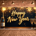 thumbnail image 3 of Decorative Design New Year Banner Colorful Theme Celebration Banner Balloon Decoration Fireworks Party Banner for New Year Party Festival Gathering Event, 3 of 5