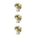 thumbnail image 4 of relayinert Simulation Flower Set Low Maintenance Easy To Clean Fake Peony Silk Hydrangea Flower Silk Artificial Flowers With Vase Pinellia Champagne 3Set, 4 of 6