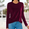 thumbnail image 2 of Timegard Plus Size Tops for Women Long Sleeve Crew Neck Basic Tee Fall Casual Loose Warm Tops Blouse, 2 of 6