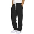thumbnail image 4 of RKSTN Mens Pants Fashion Drawstring Elastic Waist Solid Color Casual Sweat Length Pants Soft Comfortable Workout Pants, 4 of 4