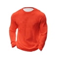thumbnail image 1 of Mlkoz Long Sleeve Shirts for Men Solid Color Shirts Crew Neck Thermal Textured Plus Size Tops Lightweight Pullover Knit Tops, 1 of 6