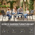 thumbnail image 4 of Outsunny Ensemble de Patio Extérieur 4 Pcs avec Causeuse et Dessus de Table en Verre, Noir, 4 of 10