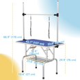 thumbnail image 2 of Adjustable Dog Grooming Table with 2 Safety Slings, Storage Basket, Blue, 2 of 6