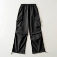 thumbnail image 1 of RKSTN Womens Pants Casual New Pants Design Sense Of Casual Sports Pants Drawstring Cargo Pants Wide-leg American Style Multiple Pockets High Waisted Soft Comfortable Straight Leg Pants, 1 of 6