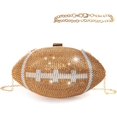 thumbnail image 2 of Sac à Main Football Bling Pochette Strass pour Femmes Sac à Main Ballon en Cristal Sac en Forme de Ballon de Rugby avec Chaîne d'Épaule, 2 of 7