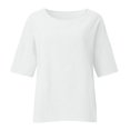 thumbnail image 4 of Blouses Grande Taille pour Femmes T-Shirts Liquidation Manches Courtes Col Rond Coton Ample Blouse, 4 of 7