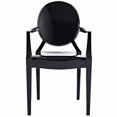 thumbnail image 2 of Modway Casper 18.5" Modern Plastic Dining Armchair, Black Finish, 2 of 5