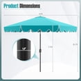 thumbnail image 3 of Costway Parasol de Patio 10 Pi avec Manivelle, Inclinaison Réglable, Volants, Toit Ventilé, 8 Baleines, Bleu, 3 of 10