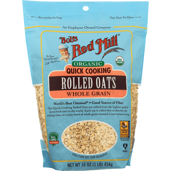 Bob's Red Mill Organic Quick Cooking Rolled Oats, 16-ounce (Pack of 4)