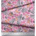 thumbnail image 3 of Soimoi Modal Satin Fabric & Orchids Floral Printed Craft Fabric by The Yard 42 Inch Wide, 3 of 3