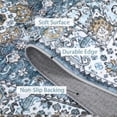 thumbnail image 4 of Blue Vintage Medallion Area Rug 5x7ft - Washable Non-Slip Distressed Boho Carpet - Low Pile Mark Resistant Collapsible Easy Care Soft Floor Cover for Living Room, Bedroom, Dining Room - USA, 4 of 8