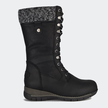 Comfy Moda Bottes d'Hiver en Cuir Imperméables Doublées de Laine pour Femmes Storm