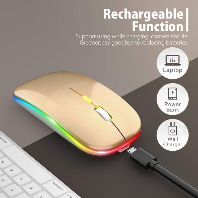 Bluetooth Rechargeable wireless Mouse for MacBook pro MacBook Air Mac Laptop Chromebook Windows Notebook MacBook HP PC DELL