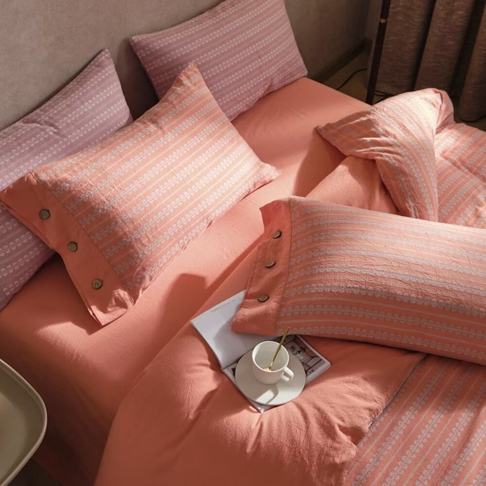 Zhuge Bed Sheets Set, Bedding Sheets Pillowcases Kit, Twin Bed Set, Hotel Bedding, Home Decor(Orange)