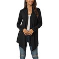 thumbnail image 1 of INSPIRE CHIC Women's Spring Fall Draped Open Front Casual Long Sleeve Lightweight Cardigan L Black, 1 of 6