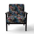 thumbnail image 4 of Designart « Charme de Fleur en Spirale » Fauteuil d'Appoint Rembourré Boho Bleu - Fauteuil à Accoudoirs Bohème et Éclectique pour Salon, 4 of 7