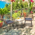 thumbnail image 3 of Gymax 3PCS Rattan Patio Conversation Set Bistro Chat Set w/ Gray Cushion, 3 of 10