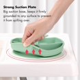 thumbnail image 3 of Silicone Baby Suction Plates with Spoon and Fork Set, Toddler and Kids Divided Dishes, Baby First Stage Self Feeding Training Utensils BPA Free, 3 of 5