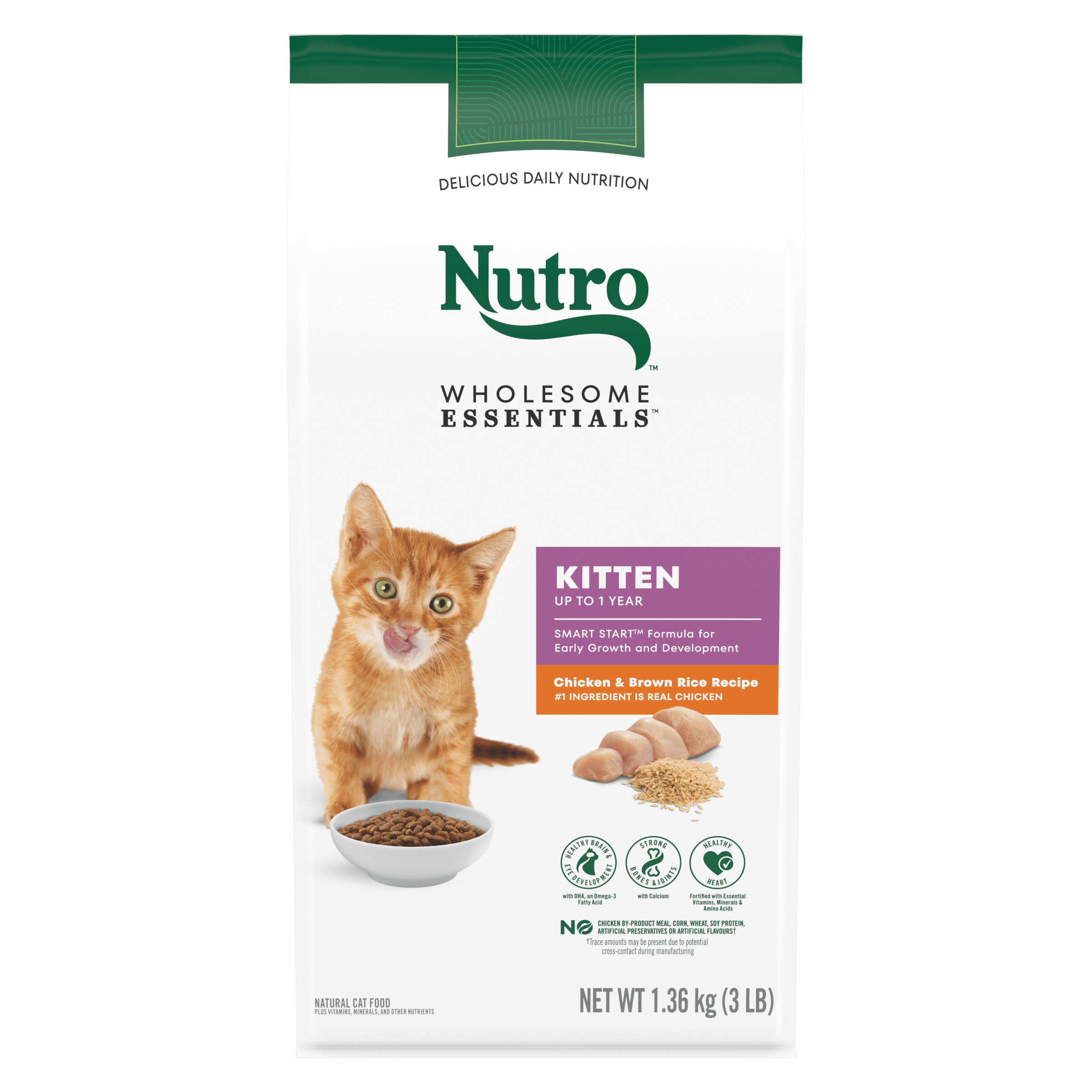 Nutro Wholesome Essentials Chicken & Brown Rice Natural Kitten Dry Cat Food 1.4kg