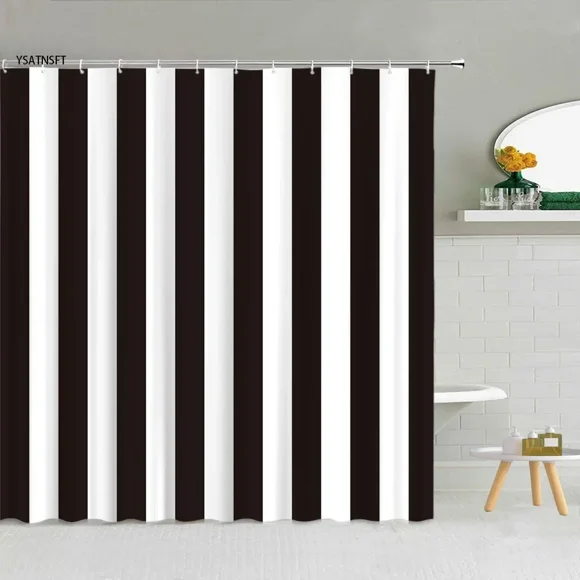 Simple Black White Raindrop Shower Curtain Geometry Water Droplets Pattern Polyester Fabric Bathroom Hanging Curtains Home Decor