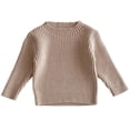 thumbnail image 2 of RXIRUCGD Chandail Tricoté Extensible à Manches Longues Col Rond pour Enfants Hommes et Femmes, Beige, Taille : 110, 2 of 9