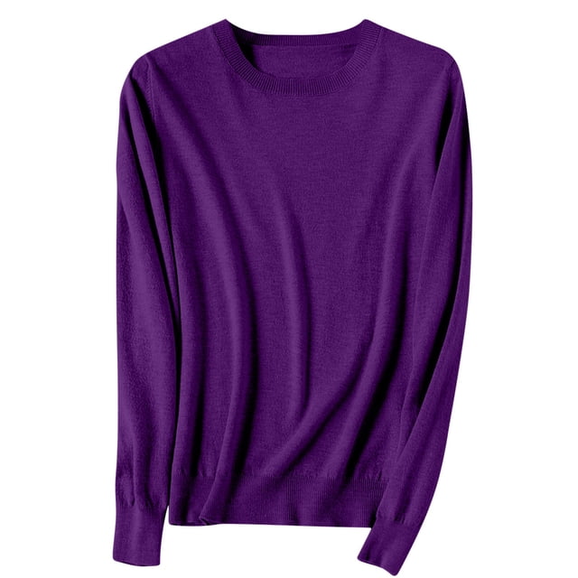 Timegard Womens Sweaters Crewneck Comfy Knit Pullover Fall Winter Casual Solid Color Long Sleeve Tops