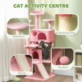 thumbnail image 3 of Pink Multi-Level Cat Tree Tower with Scratching Posts & Condo - 54" Tall Activity Center for Cats - Cozy Plush Platforms & Ramp - Living Room & Bedroom, 3 of 7