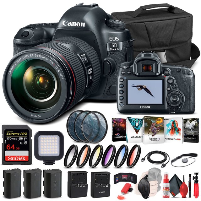 Canon EOS 5D Mark IV Appareil Photo avec Objectif 24-105mm F/4L II 1483C010 - Ensemble Avancé (Modèle International)